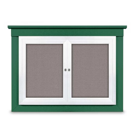 United Visual Products 72"x36" 3-Door Enclosed Outdoor Letterboard, Hdr, Black Felt/Black UV1178HDPLUS-BLACK-BLACK